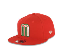 Load image into Gallery viewer, Mexico New Era WBC World Baseball Classic 9FIFTY 950 Snapback Cap Hat Red Crown/Visor Team Color Logo Mexico Flag Side Patch Gray UV