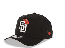 Load image into Gallery viewer, San Diego Padres New Era MLB 9FORTY 940 Adjustable A-Frame Cap Hat Black Crown/Visor White Logo With Cap 40th Anniversary Side Patch Red UV