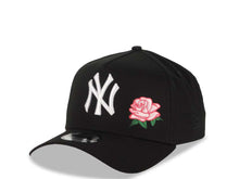 Load image into Gallery viewer, New York Yankees New Era MLB 9FORTY 940 Adjustable A-Frame Cap Hat Black Crown/Visor White Logo With Rose 2000 Subway Series Side Patch Pink UV