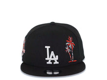 Load image into Gallery viewer, Los Angeles Dodgers New Era MLB 9FIFTY 950 Snapback Cap Hat Black Crown/Visor White Logo With Palm Tree 50th Anniversary Side Patch Red UV