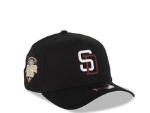 Load image into Gallery viewer, San Diego Padres New Era MLB 9FORTY 940 Adjustable A-Frame Cap Hat Black Crown/Visor White/Maroon Logo 1992 All-Star Game Side Patch Green UV
