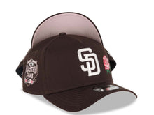 Load image into Gallery viewer, San Diego Padres New Era MLB 9FORTY 940 Adjustable A-Frame Cap Hat Dark Brown Crown/Visor White Logo With Rose 2016 All-Star Game Side Patch Pink UV