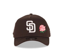 Load image into Gallery viewer, San Diego Padres New Era MLB 9FORTY 940 Adjustable A-Frame Cap Hat Dark Brown Crown/Visor White Logo With Rose 2016 All-Star Game Side Patch Pink UV