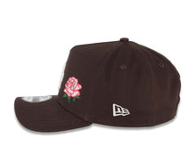 Load image into Gallery viewer, Los Angeles Dodgers New Era MLB 9FORTY 940 Adjustable A-Frame Cap Hat Dark Brown Crown/Visor White Logo With Rose 50th Anniversary Side Patch Pink UV
