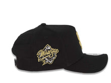 Load image into Gallery viewer, San Diego Padres New Era MLB 9FORTY 940 A-Frame Adjustable Cap Hat Black Crown/Visor Metallic Gold Logo 1998 World Series Side Patch Metallic Gold UV