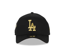Load image into Gallery viewer, Los Angeles Dodgers New Era MLB 9FORTY 940 Adjustable A-Frame Cap Hat Black Crown/Visor Metallic Gold Logo 1988 World Series Side Patch Gold UV