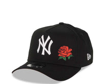 Load image into Gallery viewer, New York Yankees New Era MLB 9FORTY 940 Adjustable A-Frame Cap Hat Black Crown/Visor White Logo With Rose 2001 World Series Side Patch Red UV