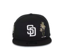 Load image into Gallery viewer, San Diego Padres New Era MLB 9FIFTY 950 Snapback Cap Hat Black Crown/Visor White Logo With Palm Tree 40th Anniversary Side Patch Pink UV