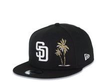 Load image into Gallery viewer, San Diego Padres New Era MLB 9FIFTY 950 Snapback Cap Hat Black Crown/Visor White Logo With Palm Tree 40th Anniversary Side Patch Pink UV
