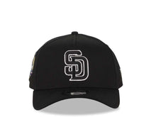 Load image into Gallery viewer, San Diego Padres New Era MLB 9FORTY 940 Adjustable A-Frame Cap Hat Black Crown/Visor Black/White Logo 40th Anniversary Side Patch Gray UV