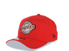 Load image into Gallery viewer, San Diego Padres New Era MLB 9FORTY 940 Adjustable A-Frame Cap Hat Red Crown/Visor Black/Metallic Red Logo 1998 World Series Side Patch Cream UV