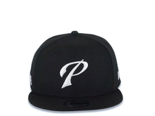 Load image into Gallery viewer, San Diego Padres New Era MLB 9FIFTY 950 Snapback Cap Hat Black Crown/Visor White Script P Logo with 619 Side Patch Gray UV