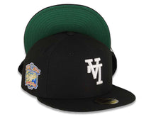 Load image into Gallery viewer, Los Angeles Dodgers New Era MLB 59FIFTY 5950 Fitted Cap Hat Black Crown/Visor White Upside Down Logo 40th Anniversary Side Patch Green UV