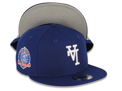 Los Angeles Dodgers New Era MLB 9FIFTY 950 Snapback Cap Hat Royal Blue Crown/Visor White Upside Down Logo 60th Anniversary Side Patch Gray UV