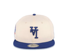 Load image into Gallery viewer, Los Angeles Dodgers New Era MLB 9FIFTY 950 Snapback Cap Hat Cream Crown/Visor Navy Upside Down Logo 60th Anniversary Side Patch Gray UV