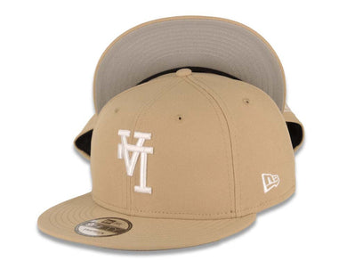 Los Angeles Dodgers New Era MLB 9FIFTY 950 Snapback Cap Hat Khaki Crown/Visor White Upside Down Logo Gray UV