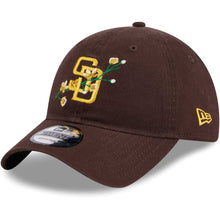 Load image into Gallery viewer, San Diego Padres New Era MLB 9TWENTY 920 Adjustable Cap Hat Brown Crown/Visor Yellow Logo (Game Day Bloom Flower)