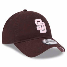 Load image into Gallery viewer, San Diego Padres New Era MLB 9TWENTY 920 Adjustable Cap Hat Brown Crown/Visor Pink/White Logo (Mother's Day)
