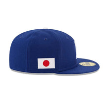 Load image into Gallery viewer, Los Angeles Dodgers New Era MLB 59FIFTY 5950 Fitted Cap Hat Royal Blue Crown/Visor White Logo Japan Flag Side Patch