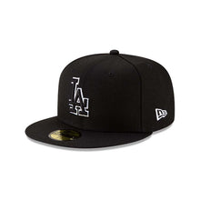Load image into Gallery viewer, Los Angeles Dodgers New Era MLB 59FIFTY 5950 Fitted Cap Hat Black Crown/Visor Black/White Logo Japan Flag Side Patch