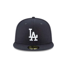 Load image into Gallery viewer, Los Angeles Dodgers New Era MLB 59FIFTY 5950 Fitted Cap Hat Dark Navy Blue Crown/Visor White Logo Japan Flag Side Patch