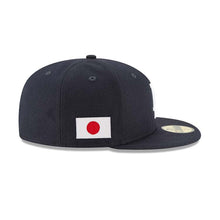 Load image into Gallery viewer, Los Angeles Dodgers New Era MLB 59FIFTY 5950 Fitted Cap Hat Dark Navy Blue Crown/Visor White Logo Japan Flag Side Patch