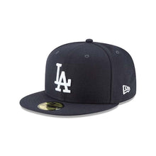 Load image into Gallery viewer, Los Angeles Dodgers New Era MLB 59FIFTY 5950 Fitted Cap Hat Navy Blue Crown/Visor White Logo Shohei Ohtani 17 Side Patch
