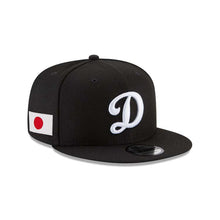 Load image into Gallery viewer, Los Angeles Dodgers New Era MLB 9FIFTY 950 Snapback Cap Hat Black Crown/Visor White D Logo Japan Flag Side Patch