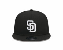 Load image into Gallery viewer, San Diego Padres New Era MLB 9FIFTY 950 Snapback Mesh Trucker Cap Hat Black Crown/Visor White Logo