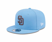 Load image into Gallery viewer, San Diego Padres New Era MLB 9FIFTY 950 Snapback Cap Hat Sky Blue Crown/Visor Brown Logo