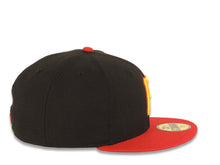 Load image into Gallery viewer, Pittsburgh Pirates New Era MLB 59FIFTY 5950 Fitted Cap Hat Black Crown Red Visor Yellow/Red Logo