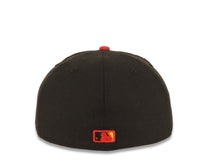 Load image into Gallery viewer, Pittsburgh Pirates New Era MLB 59FIFTY 5950 Fitted Cap Hat Black Crown Red Visor Yellow/Red Logo