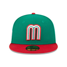 Load image into Gallery viewer, Mexico New Era World Baseball Classic 59Fifty 5950 Fitted Cap Hat Green Crown Red Visor Green/White/Red Logo
