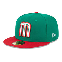 Load image into Gallery viewer, Mexico New Era World Baseball Classic 59Fifty 5950 Fitted Cap Hat Green Crown Red Visor Green/White/Red Logo