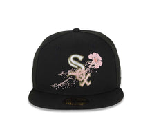 Load image into Gallery viewer, Chicago White Sox New Era MLB 59FIFTY 5950 Fitted Cap Hat Black Crown/Visor White/Olive Green/Pink Logo Dotted Floral Gray UV