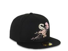 Load image into Gallery viewer, Chicago White Sox New Era MLB 59FIFTY 5950 Fitted Cap Hat Black Crown/Visor White/Olive Green/Pink Logo Dotted Floral Gray UV