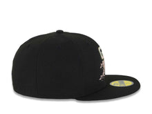 Load image into Gallery viewer, San Diego Padres New Era MLB 59FIFTY 5950 Fitted Cap Hat Black Crown/Visor White/Olive Green/Pink Logo Dotted Floral Gray UV