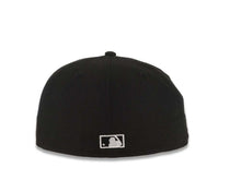 Load image into Gallery viewer, San Diego Padres New Era MLB 59FIFTY 5950 Fitted Cap Hat Black Crown/Visor Black/White Script Logo 1998 World Series Side Patch Gray UV