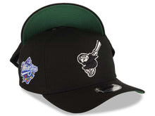 Load image into Gallery viewer, San Diego Padres New Era MLB 9FORTY 940 A-Frame Adjustable Cap Hat Black Crown/Visor Black/White Swinging Friar Logo 1998 World Series Side Patch