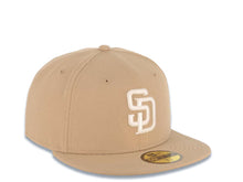 Load image into Gallery viewer, San Diego Padres New Era MLB 59FIFTY 5950 Fitted Cap Hat Khaki Crown/Visor White Logo Gray UV