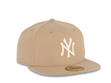 Load image into Gallery viewer, New York Yankees New Era MLB 59FIFTY 5950 Fitted Cap Hat Khaki Crown/Visor White Logo Gray UV