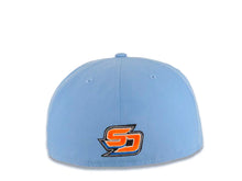 Load image into Gallery viewer, San Diego Gulls New Era NHL 59FIFTY 5950 Fitted Cap Hat Sky Blue Crown/Visor Team Color Logo Gray UV