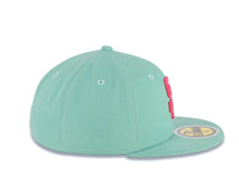 Load image into Gallery viewer, (Youth) San Diego Padres New Era MLB 59FIFTY 5950 Kid Fitted Cap Hat Light Teal Crown/Visor Magenta Logo Gray UV