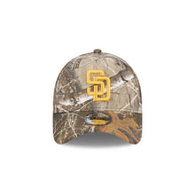 Load image into Gallery viewer, San Diego Padres New Era MLB 9FORTY 940 Adjustable A-Frame Cap Hat Real Tree Edge Camo Crown/Visor Yellow Logo