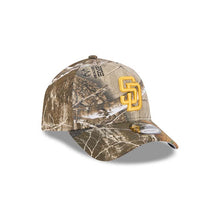 Load image into Gallery viewer, San Diego Padres New Era MLB 9FORTY 940 Adjustable A-Frame Cap Hat Real Tree Edge Camo Crown/Visor Yellow Logo