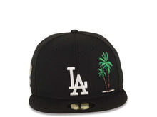 Load image into Gallery viewer, Los Angeles Dodgers New Era MLB 59FIFTY 5950 Fitted Cap Hat Black Crown/Visor White Logo With Palm Tree 40th Anniversary Side Patch Red UV