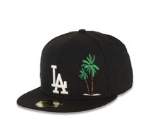 Load image into Gallery viewer, Los Angeles Dodgers New Era MLB 59FIFTY 5950 Fitted Cap Hat Black Crown/Visor White Logo With Palm Tree 40th Anniversary Side Patch Red UV