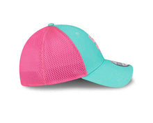 Load image into Gallery viewer, (City Connect) San Diego Padres New Era MLB 39THIRTY 3930 Flexfit Mesh/Trucker Cap Hat Teal/Magenta Crown Teal Visor Pink Logo