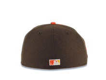 Load image into Gallery viewer, San Diego Padres New Era MLB 59FIFTY 5950 Fitted Cap Hat Cream/Brown Crown Brown Visor Brown/Yellow/Orange Logo 25th Anniversary Side Patch Green UV