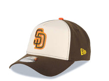 Load image into Gallery viewer, San Diego Padres New Era MLB 9FORTY 940 Adjustable A-Frame Cap Hat Cream/Brown Crown Brown Visor Brown/Yellow/Orange Logo 40th Anniversary Side Patch